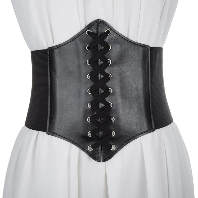 Nouveau Corset Punk noir large ceinture en cuir Pu minceur ceintures de corps pour les femmes élasti