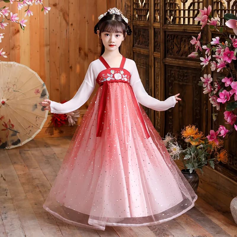 Robe de princesse féerique de la dynastie Tang, ensemble pour enfants, Robe Cosplay pour petites fil