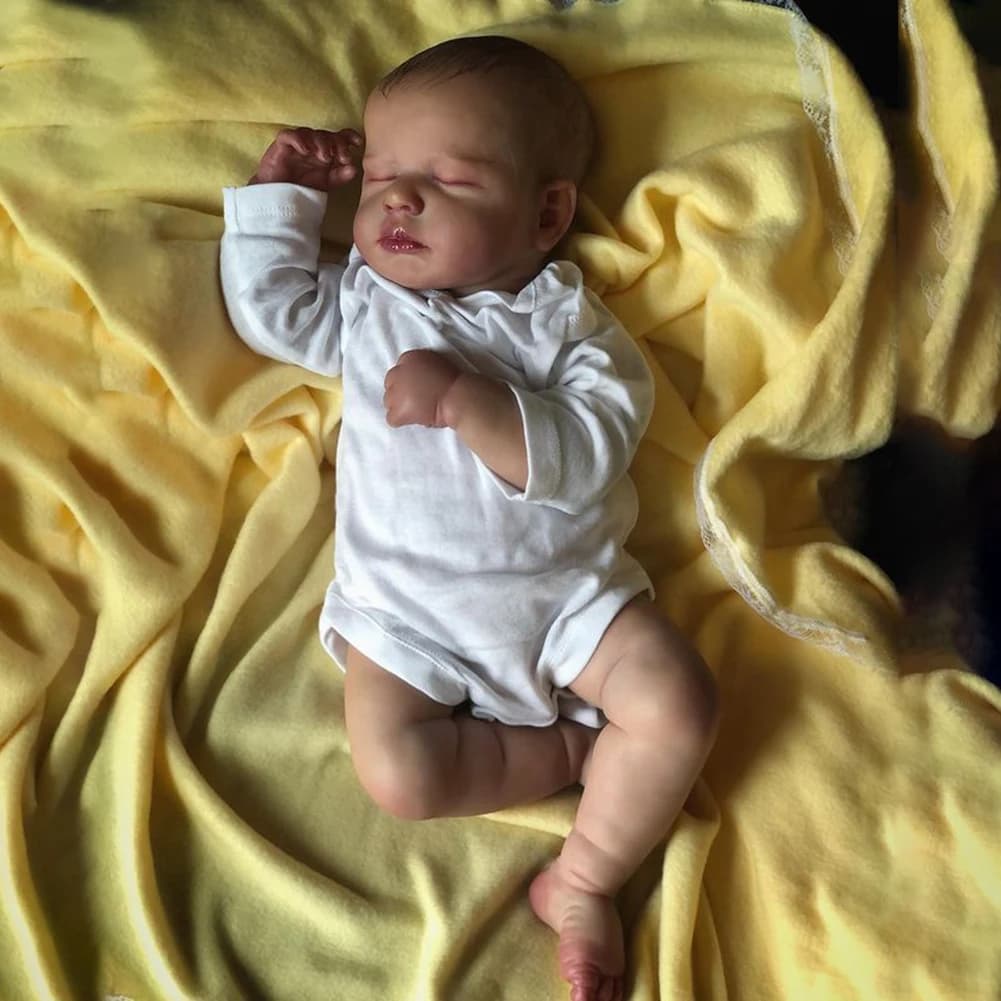Poupée réaliste en vinyle et silicone de 19 pouces, corps en tissu, LouLou, jouet fait main pour fil