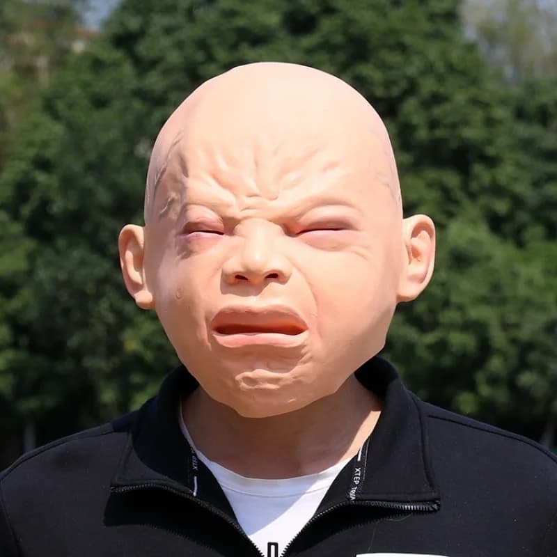 Masque drôle de visage qui pleure pour enfant, couvre-tête en latex pour enfant qui pleure, accessoi