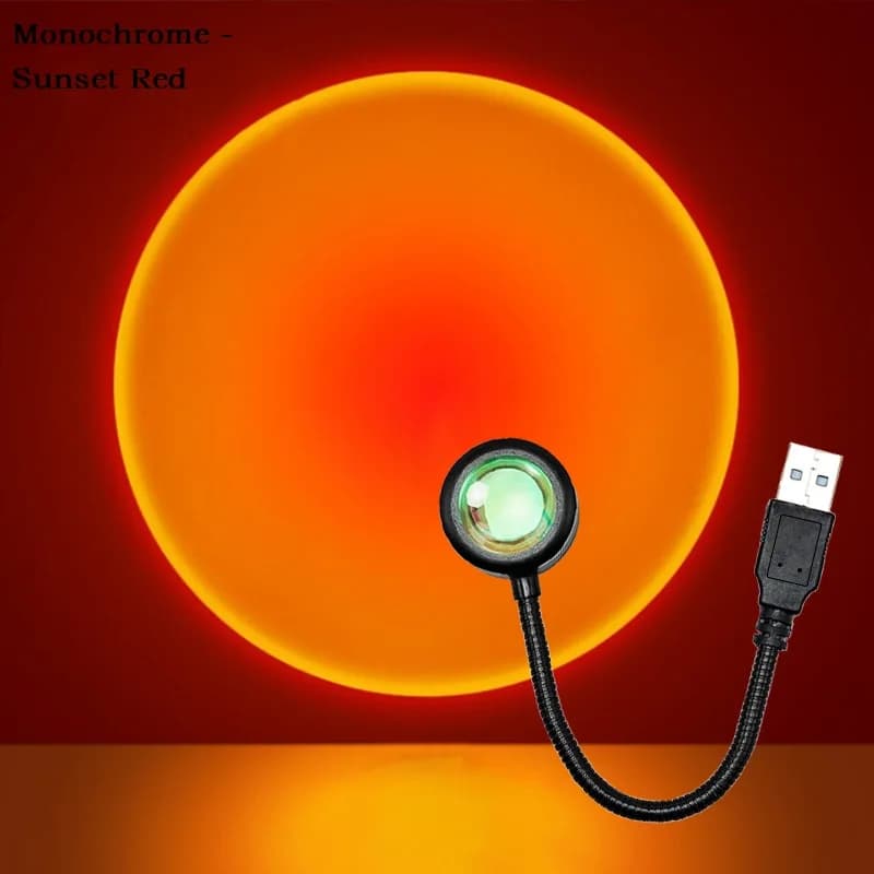 Kerokuru USB coucher de soleil lumière lampe auto photographie lumière LED arc-en-ciel néon veilleus