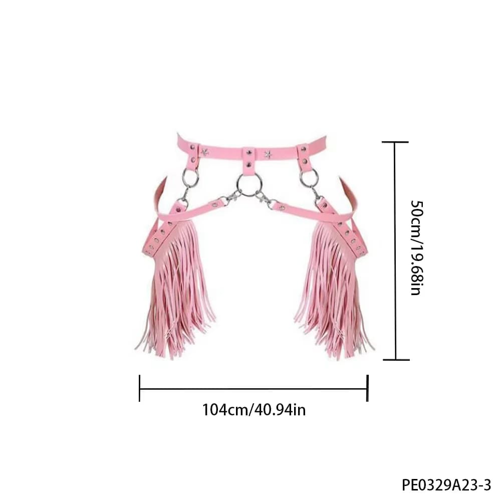 PESENAR Ceinture de style denim à pompons roses, douce, fraîche et unique, ajout d'un morceau de per