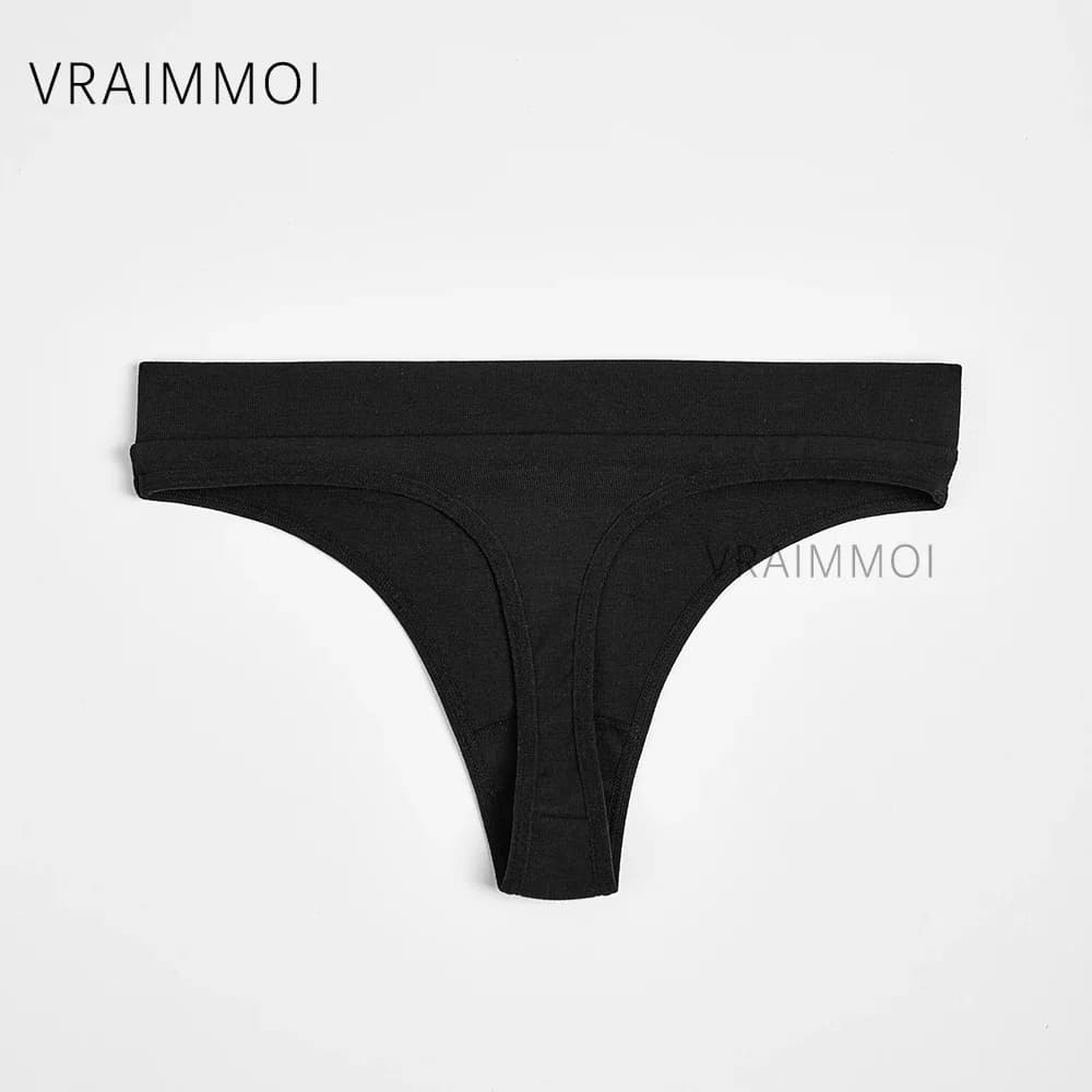 Culotte Tanga en coton pour femmes, sous-vêtement Sexy, taille basse, Lingerie intime