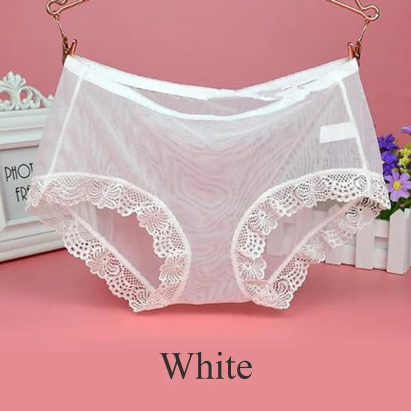 Culotte Sexy en Maille Transparente pour Femme, Slip en Dentelle Colorée, Sans Couture, en Tulle Tra