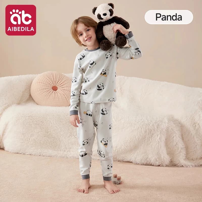 Ensemble pyjama 2 pièces en coton pour bébé fille/garçon, manches longues et pantalon, doux pour la