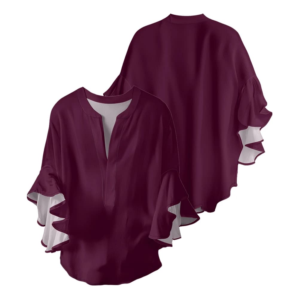  Chemisier de couleur Pure pour femmes, chemise en crêpe à bulles bleu marine et blanc avec col en