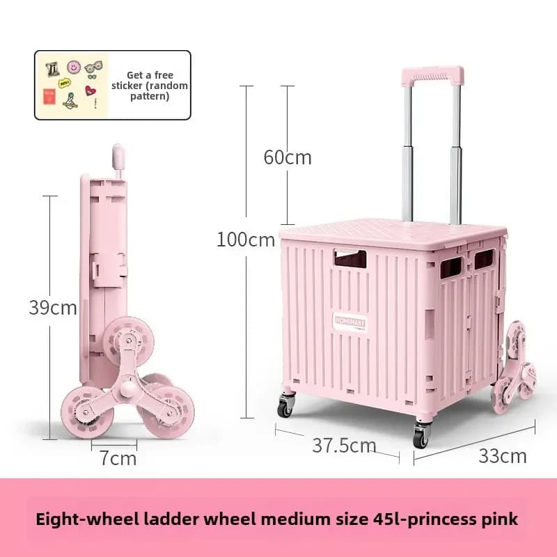 Chariot de courses pliable portable pour supermarché, chariot à main pliable pour monter les escalie