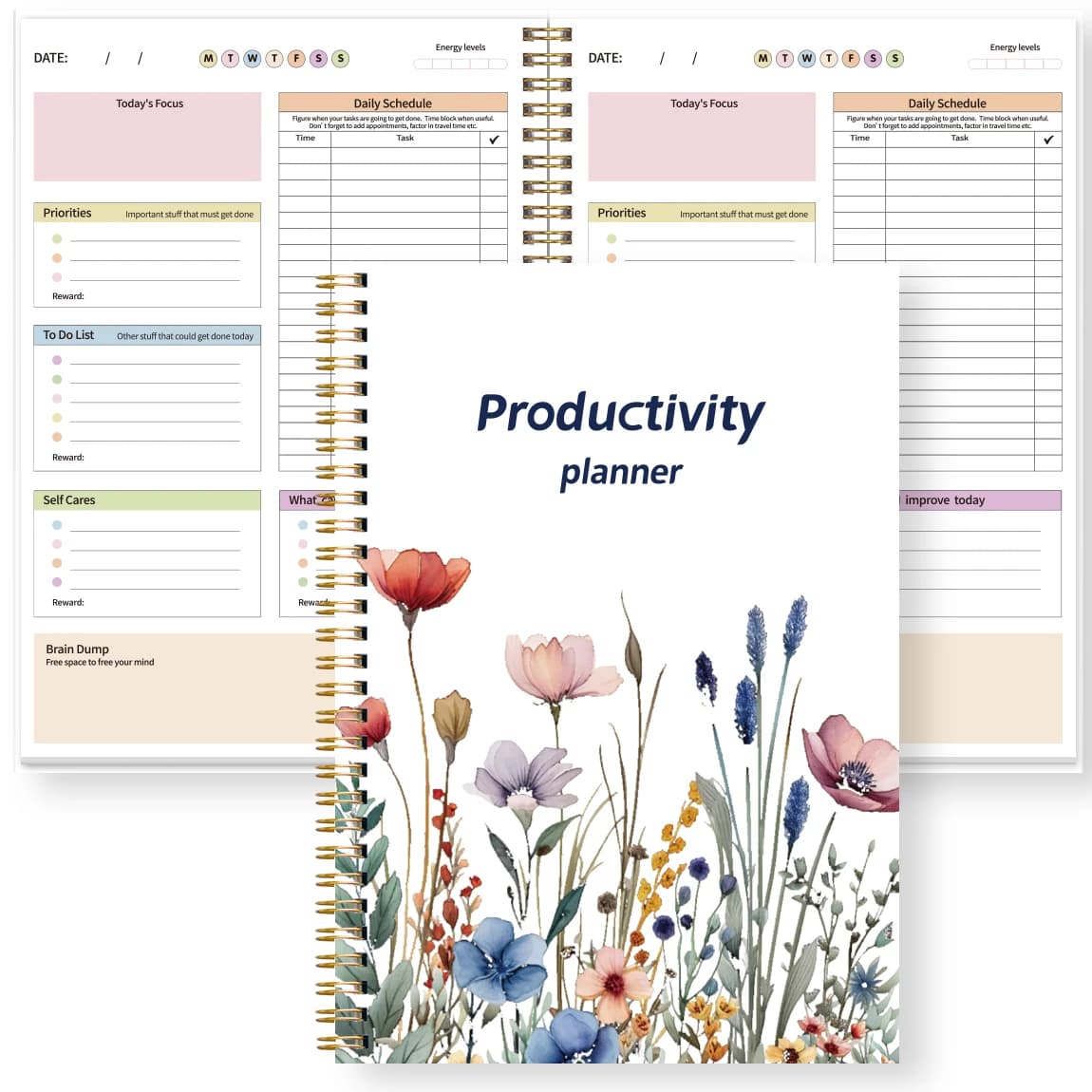 Planificateur de productivité B5, organisateur quotidien et hebdomadaire avec prioritaire, liste de