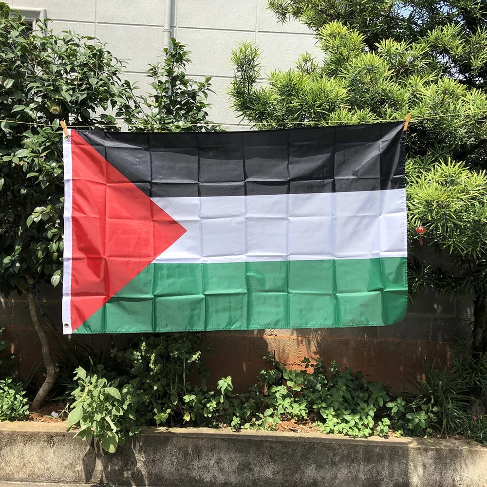 Z-ONE grand drapeau palestinien 90x150cm Polyester suspendu Gaza bannière palestinienne pour la déco