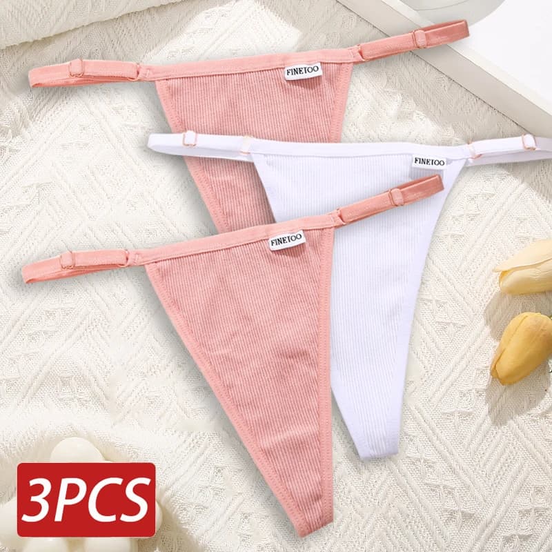 Tongs Sexy en coton culotte femme réglable culotte douce taille basse tongs sans couture femme Linge