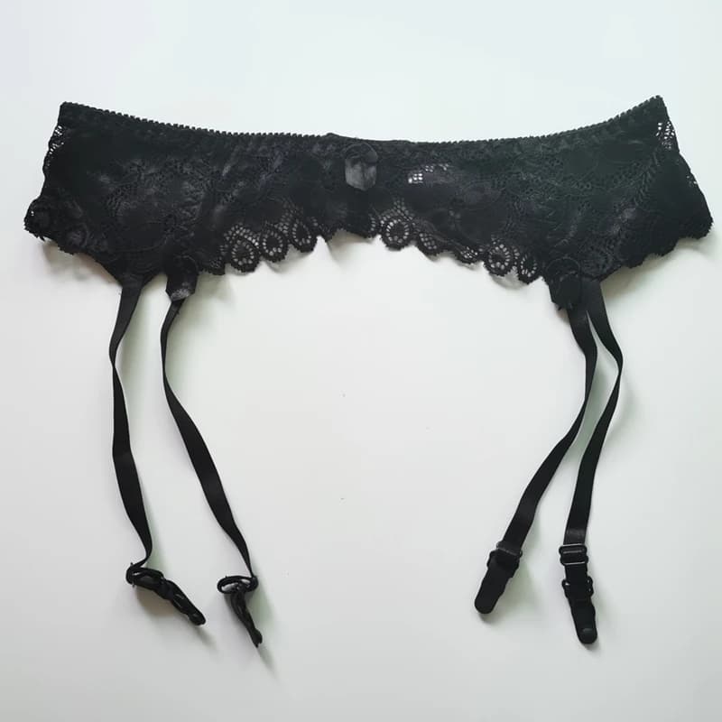 Porte-Jarretelles Réglable en Dentelle Florale Rétro pour Femme, Clips Arrière à Trois Rangées, Tail