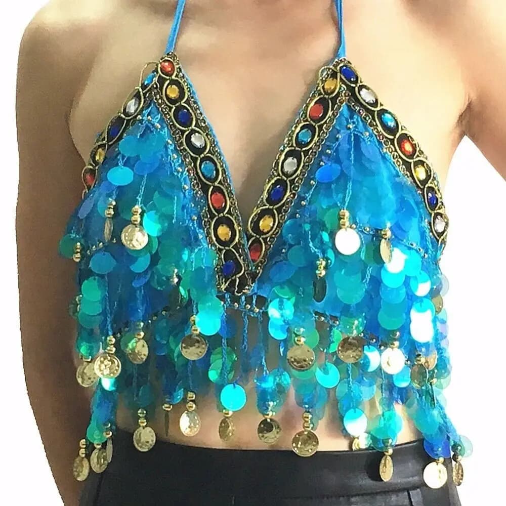 Pour thaïlande/inde/arabe discothèque vêtements de danse gland danse du ventre soutien-gorge Perform