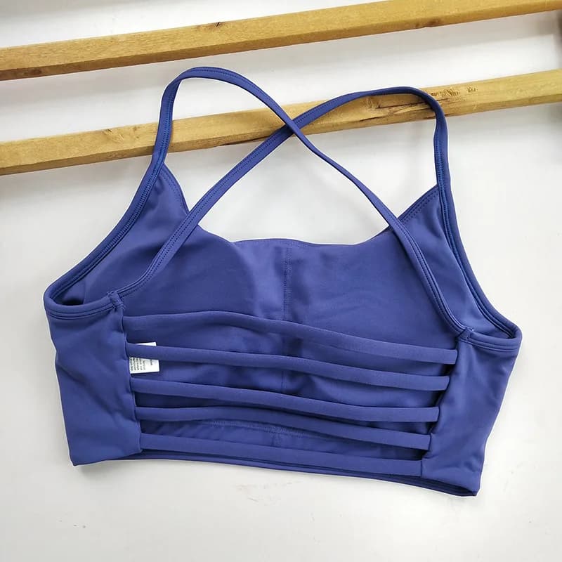 Soutien-gorge de sport sexy à bretelles fines pour femmes - Yoga, course à pied, fitness, entraîneme