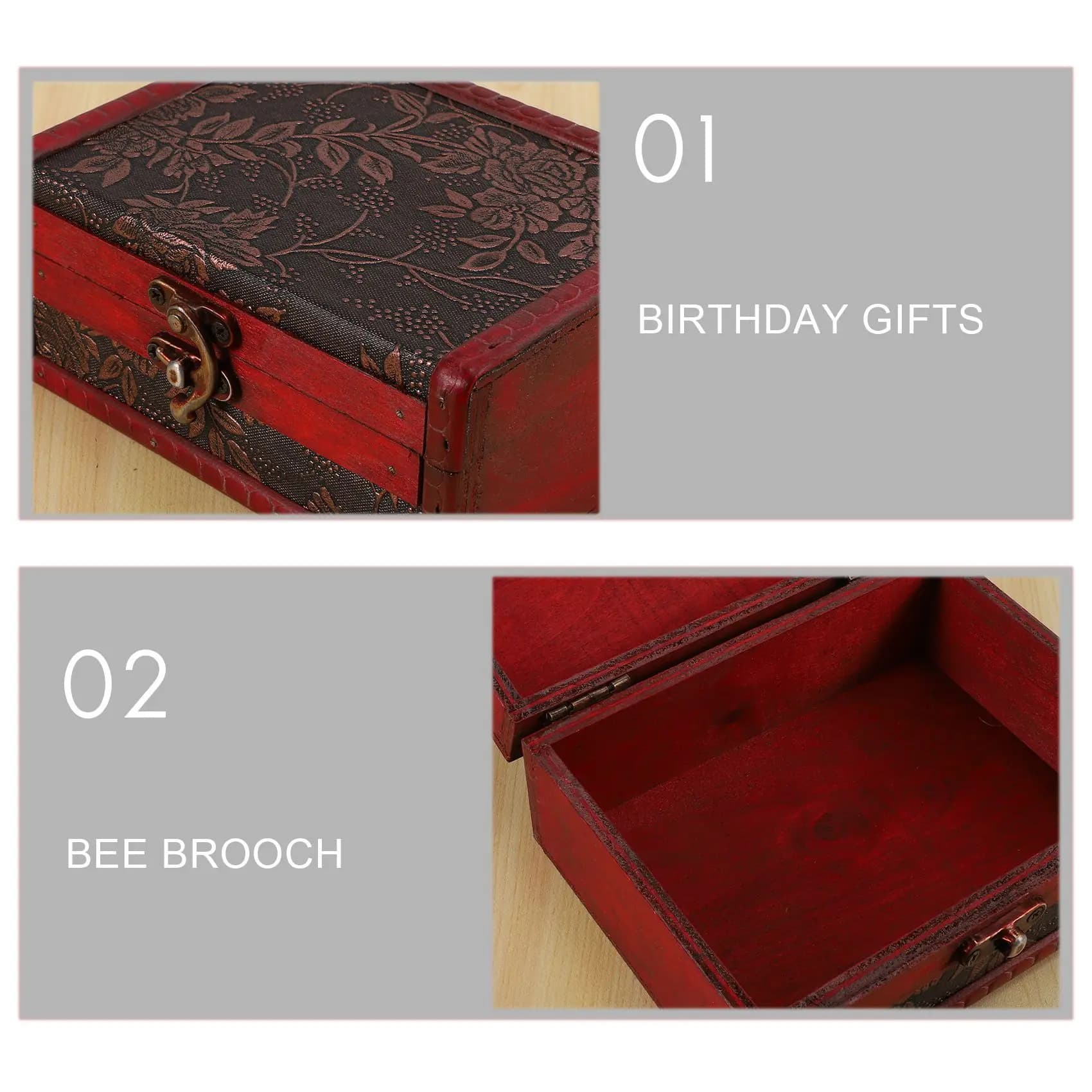 AS63-Coffret à trésors pour boîte cadeau, collection de cartes, cadeaux et décoration intérieure