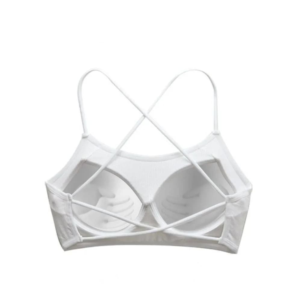 Soutien-gorge de sport à bretelles croisées, fin, push-up, résistant aux chocs, crop top de yoga res