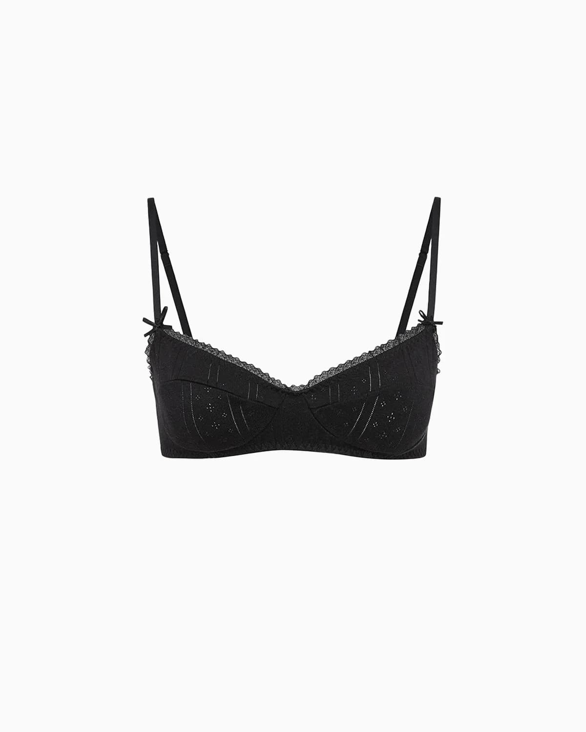 COU Soutien-gorge Camisole Rétro Noir et Blanc Confortable pour Femme avec Dentelle Légère Sans Arma