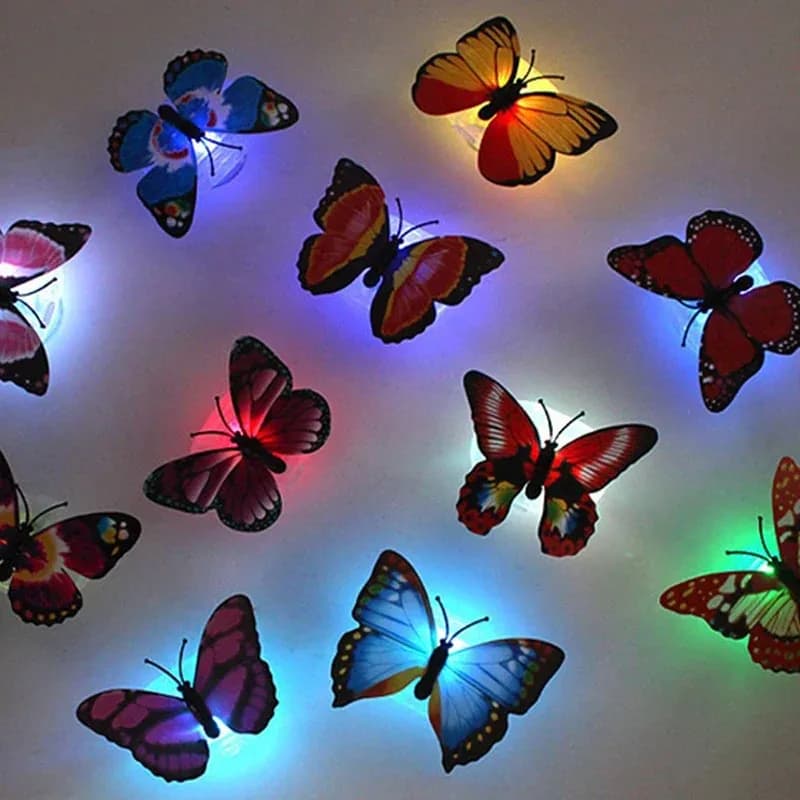 Ranpo chaud papillon veilleuse créative drôle coloré brillant papillon lumière collable bricolage LE