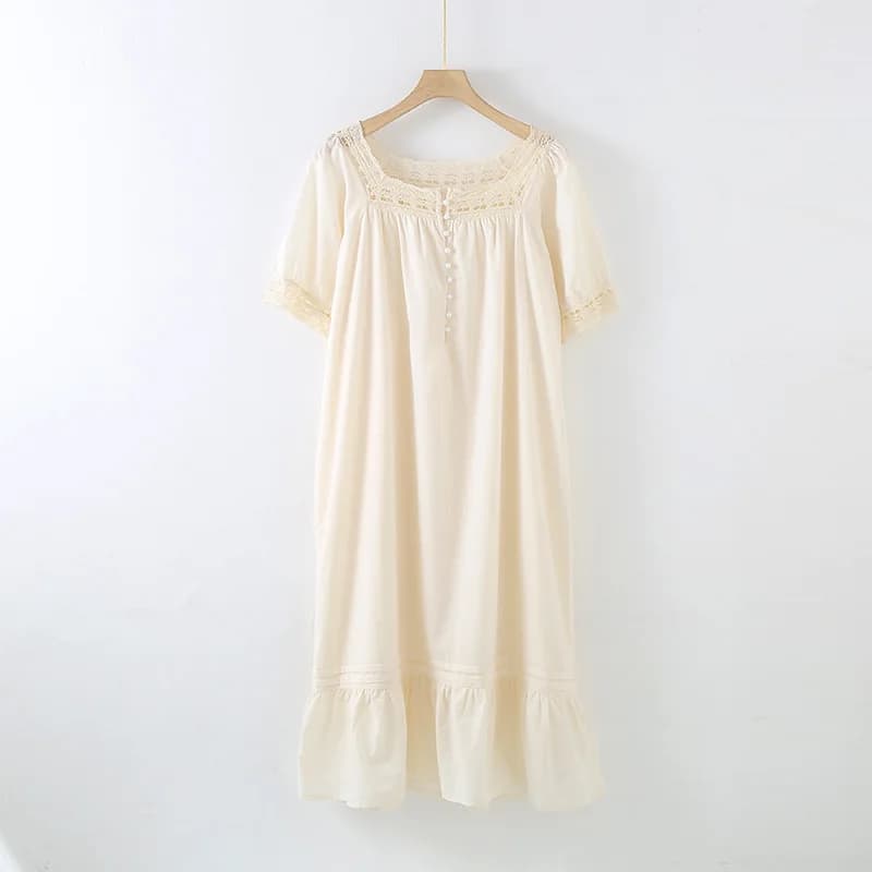 Chemise de nuit à manches courtes et longues pour femmes, robe de maison douce et simple pour filles