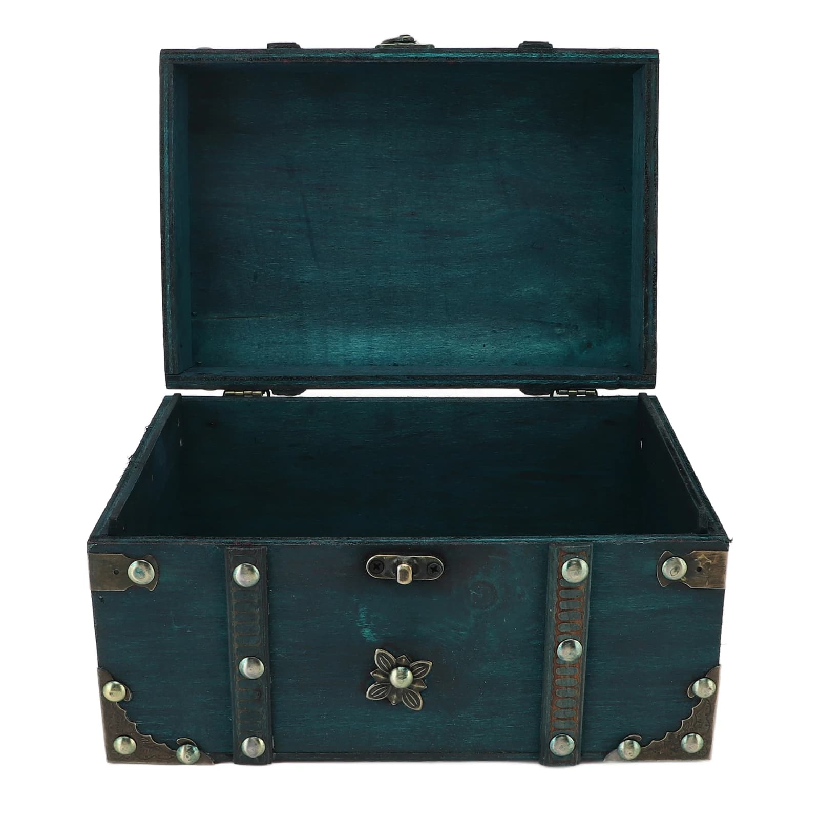 Coffre au trésor Vintage, boîte de rangement de bijoux rétro en bois, coffre au trésor décoratif pou