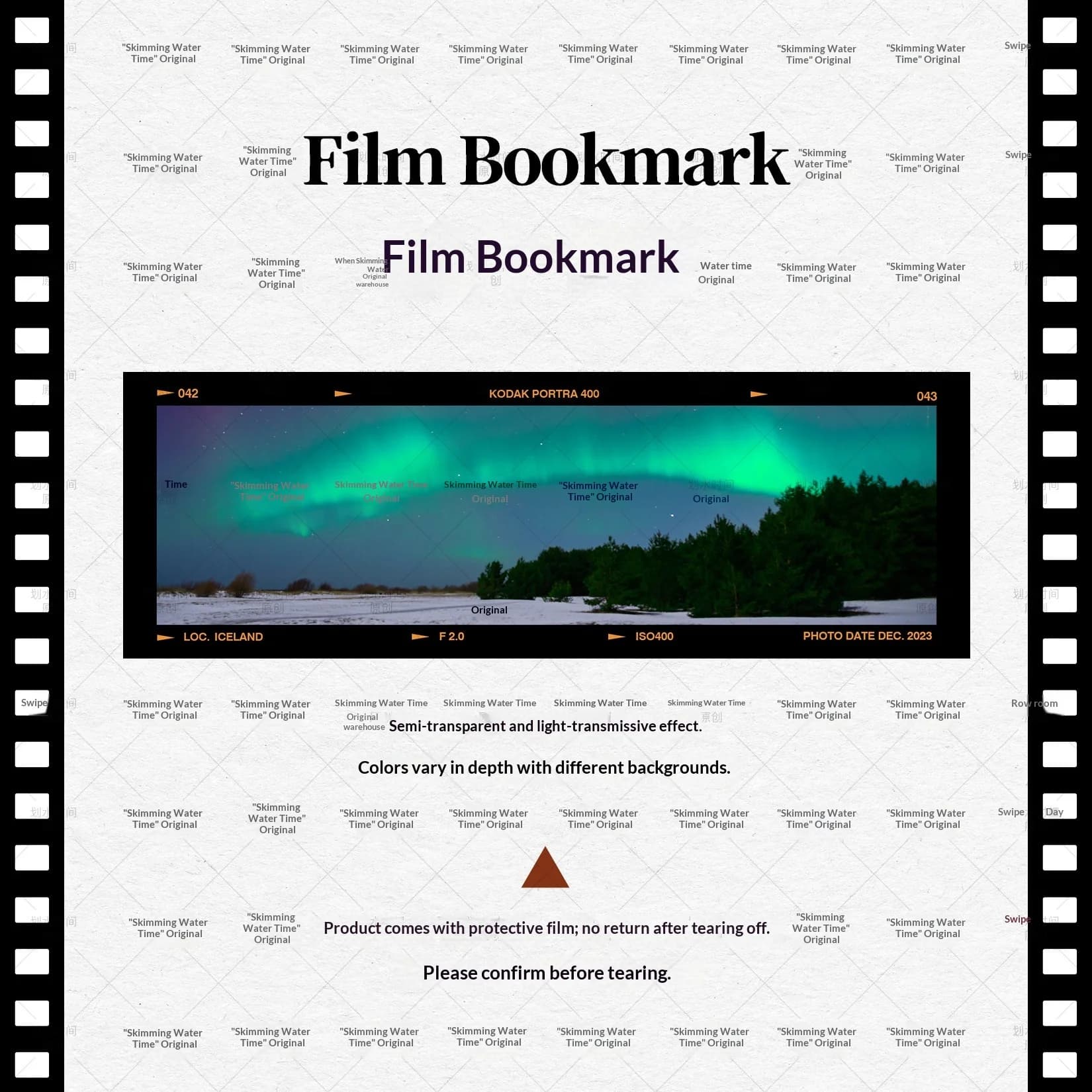 Marque-page en film, paysage d'Islande, fait main, vintage, artistique, romantique, cadeau de photog