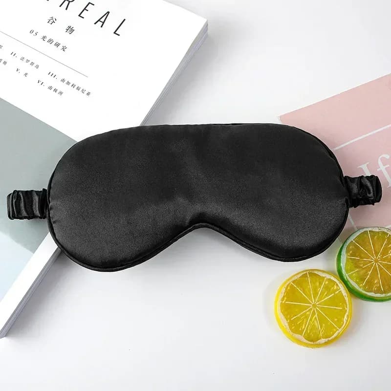Masque pour les yeux de sommeil à volants en soie, couvre-yeux doux pour dormir, patchs occulents mu