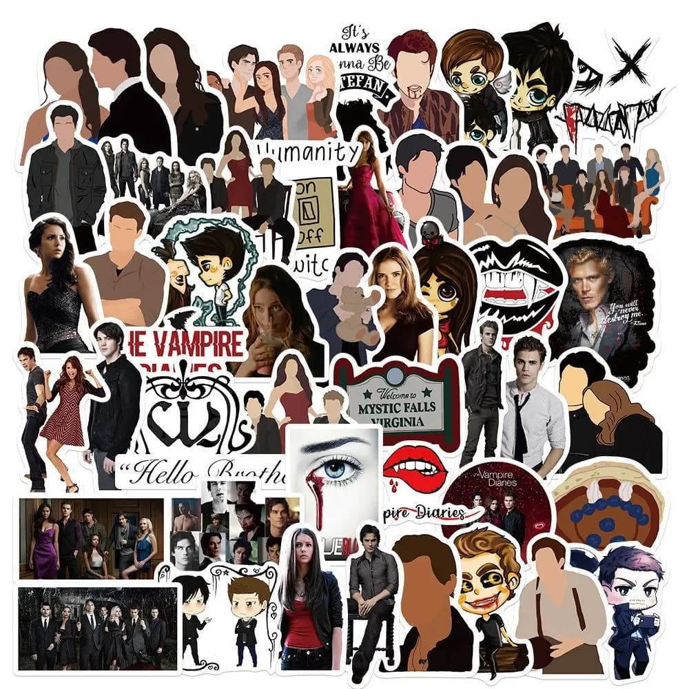 50pcs The Vampire Diaries émission de télévision autocollants décalcomanie bricolage ordinateur port