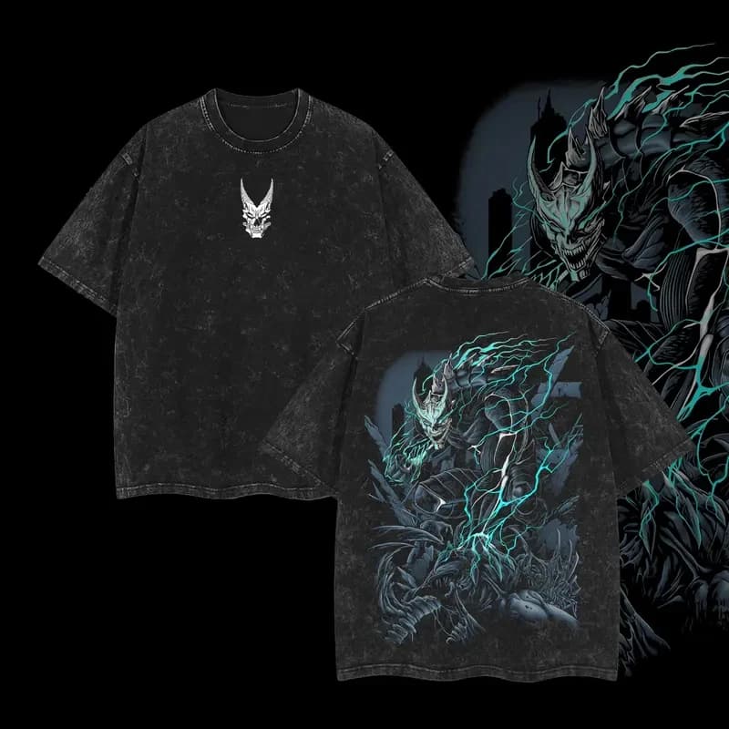 Kaiju n° 8 Anime graphique T-shirt hommes femmes à manches courtes coton t-shirts Vintage lavé T-shi