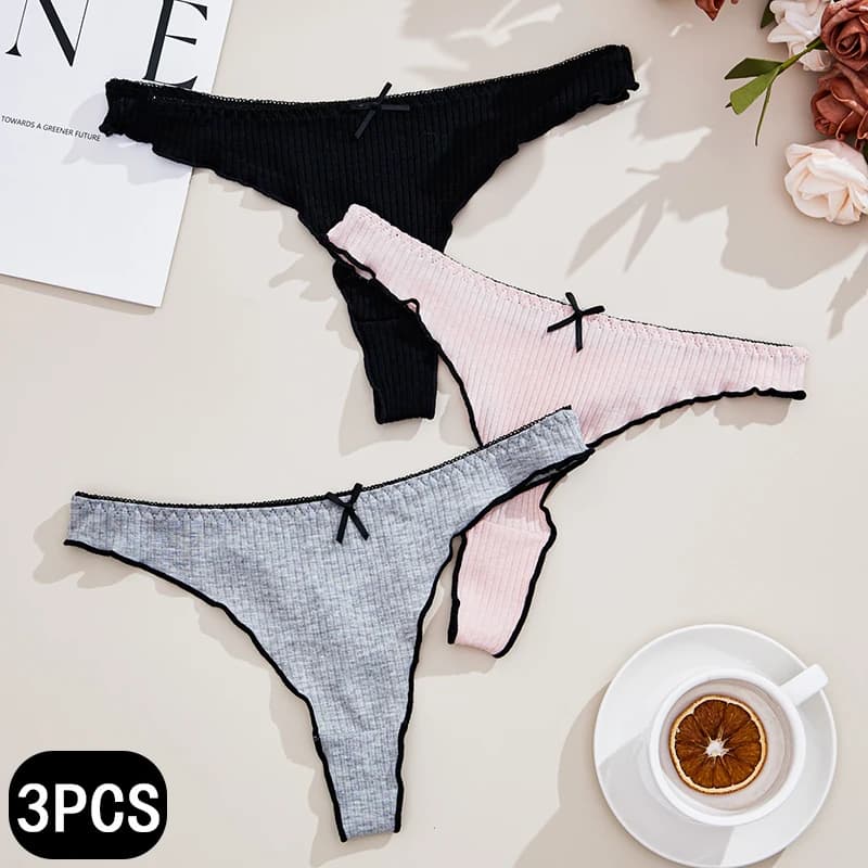 String taille basse pour femme, culotte en coton solide, lingerie sexy, sous-vêtements décontractés,