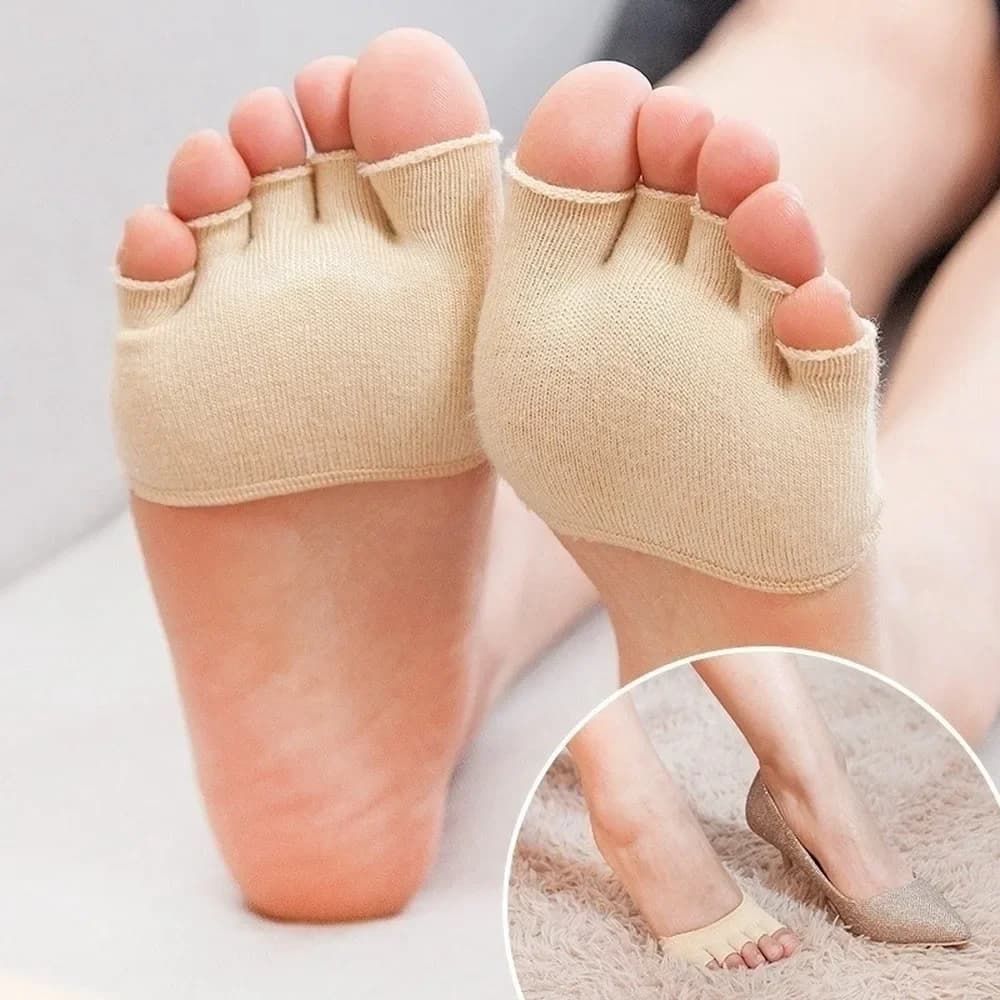 1 paire de chaussettes demi-orteils, séparateur de cinq orteils, alignement des pieds, soulagement d