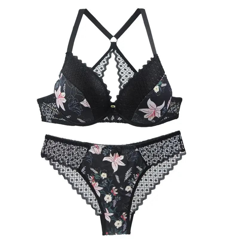 Ensemble de soutien-gorge Push Up Sexy Y-Line, ajouré, 32/70 34/75 36/80 38/85 40/90 42/95 BCED, sou