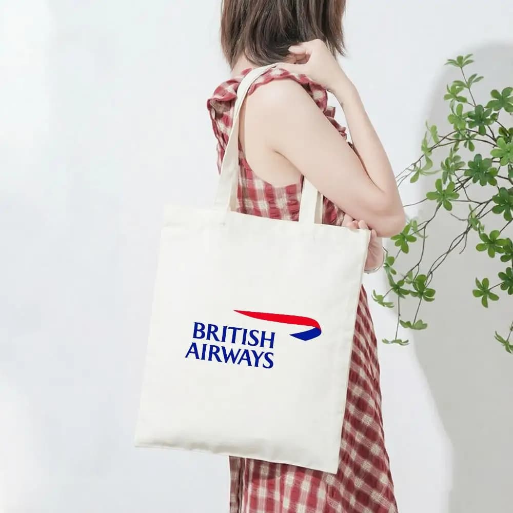 Sacs de rangement style Royal B-British Airways, sac en toile imprimé léger, sac à bandoulière porta