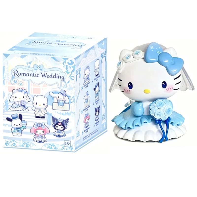 Figurines de couple de mariage Hello Kitty, figurines de mariée et de marié, collection de poupées m