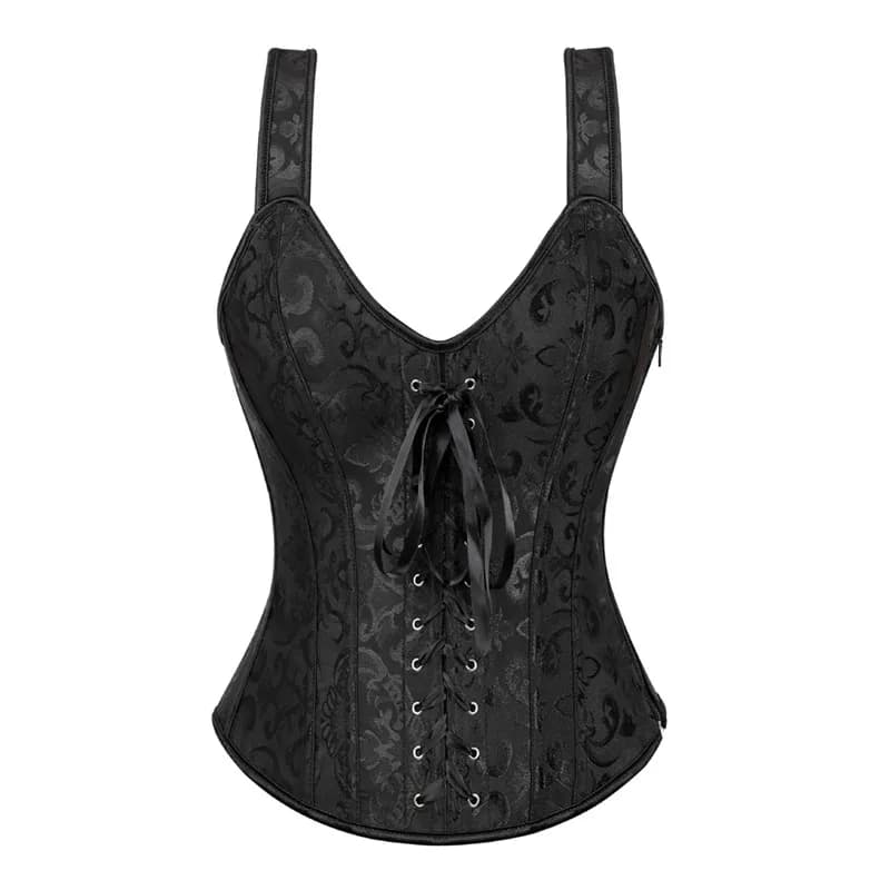 Corset rose pour femmes, bretelles, haut bustier Sexy, gilet, fermeture éclair, Lingerie, grande tai