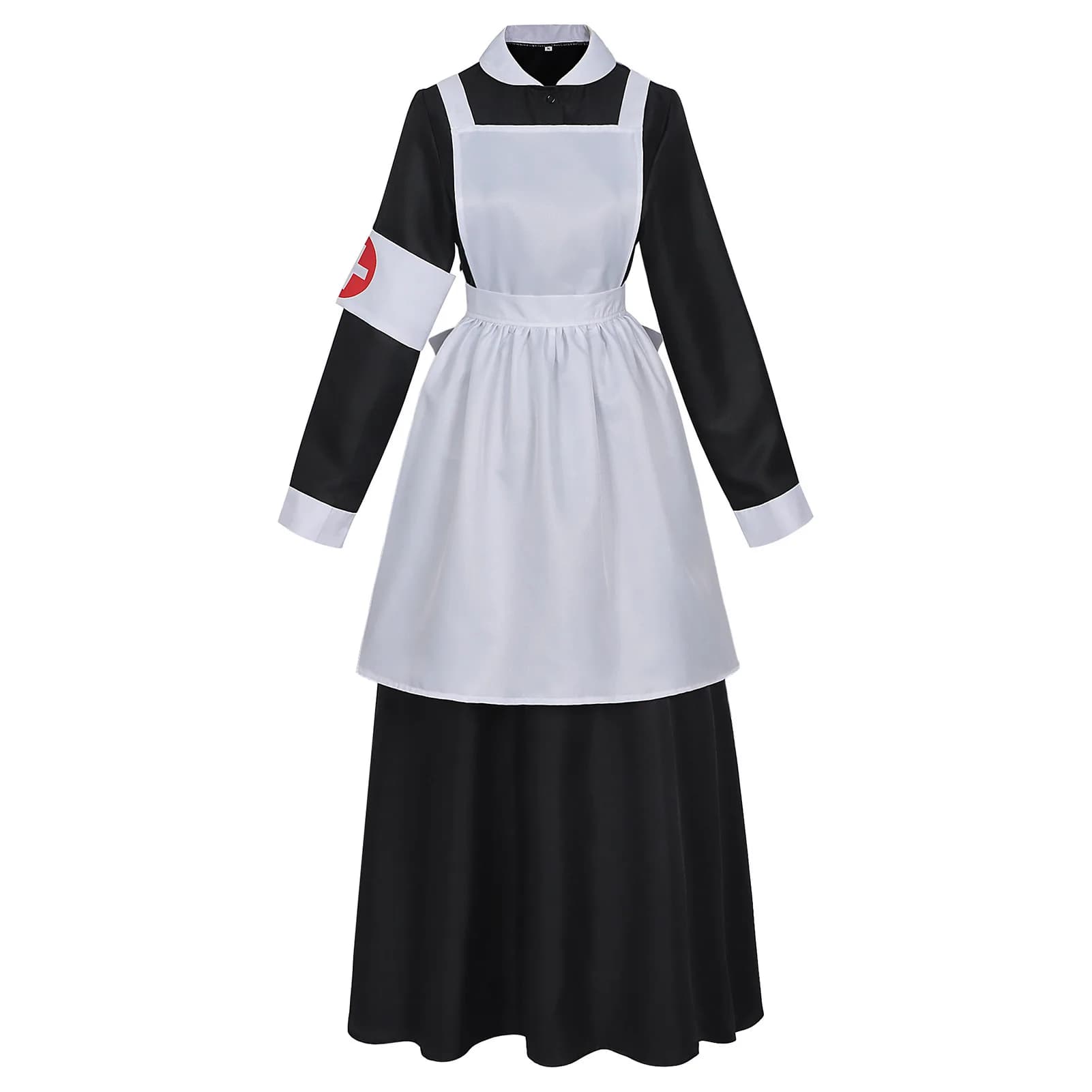 Costume Florence Nightingale – Cosplay d'Halloween européen, tenue de infirmière vintage et de nonne