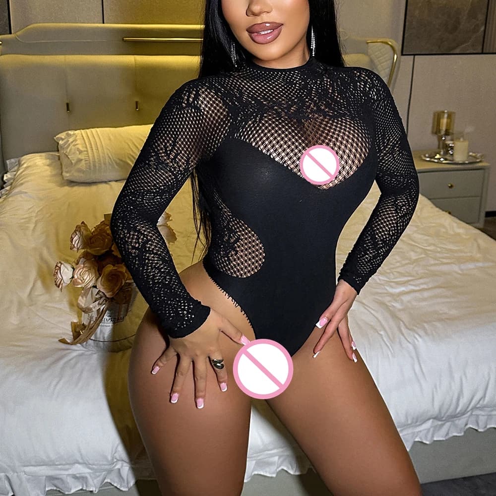 Sous-vêtements pour femmes, lingerie sexy en résille, costumes érotiques, combinaisons en maille tra