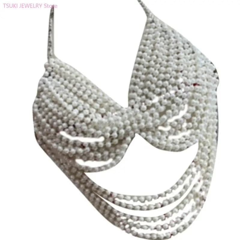 62KE perles corps chaîne soutien-gorge multicouche perles poitrine chaînes corps accessoires bijoux