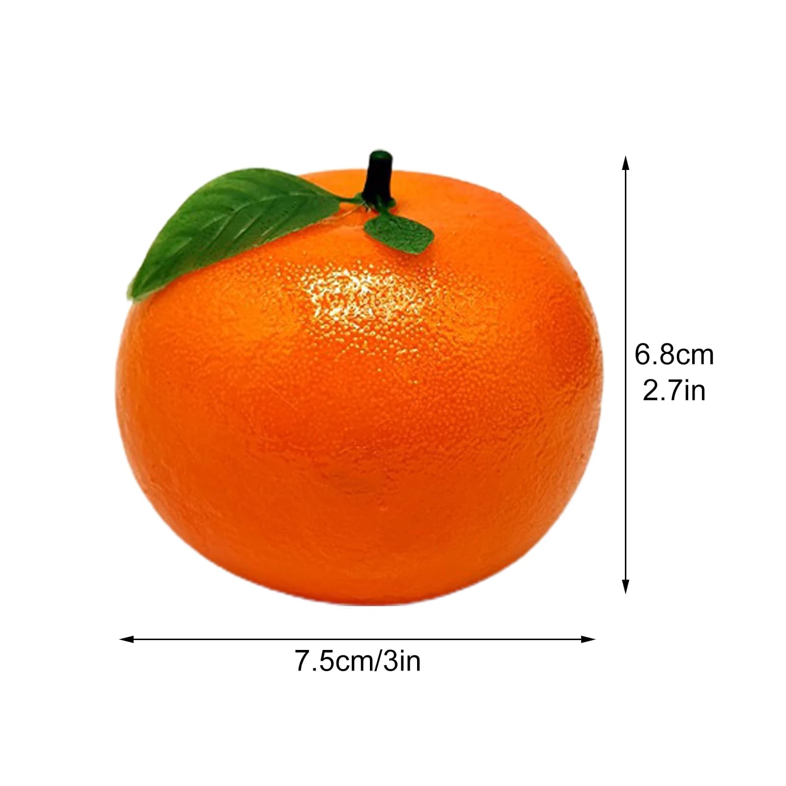 Faux fruits mandarins artificiels Orange avec feuilles vertes, mousse réaliste, Simulation de fruits