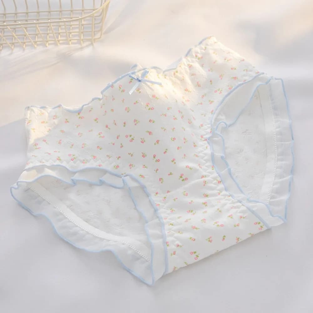 Culottes en coton à motif floral style français, taille mi-haute, confortables, pour femmes, avec vo
