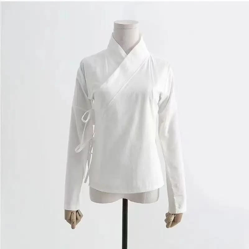  Ensemble Hanfu de la dynastie Tang, Robe unisexe à col rond, Costume taoïste de Style Li Bai, vête