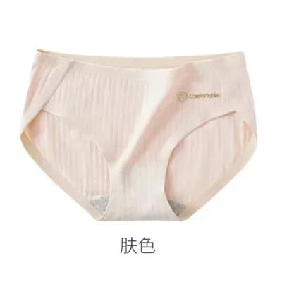 Culotte en coton taille moyenne pour femme, caleçon sexy à rayures, slip document solide, lingerie d