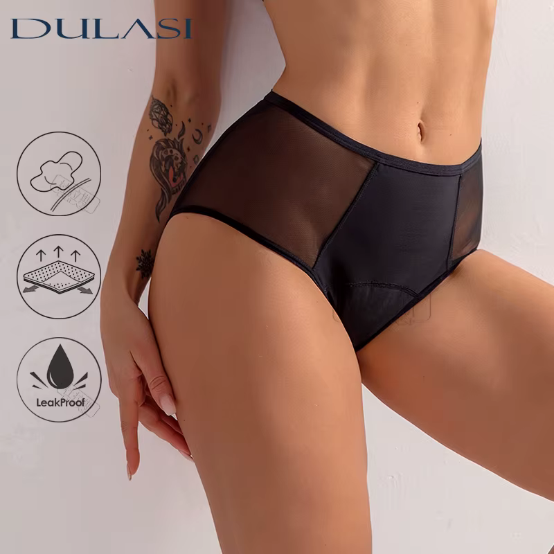 DULASI – Culotte Menstruelle Sexy avec 4 Couches de, Protection, Sous-vêtement en Tissu Absorbant, M