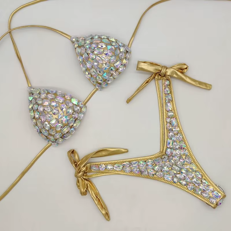2020 venus vacances nouveau maillot de bain bandeau sexy femmes bikini ensemble diamant strass maill