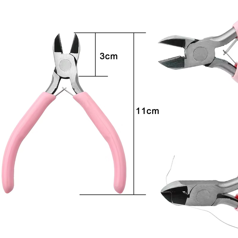 Pince à bijoux antidérapante avec poignée de couleur rose, Kit d'outils et d'équipement pour la fabr