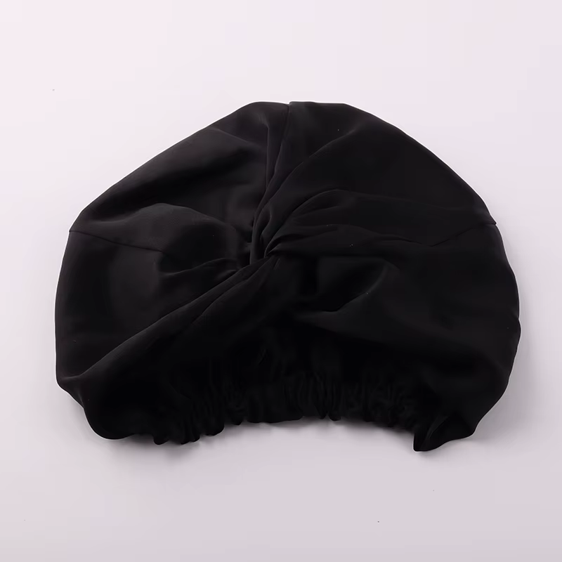 Bonnet de nuit 100% soie de mûrier 19 Momme pour femme, bonnet de sommeil uni, bonnet de nuit pour l