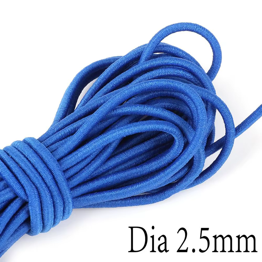 Bande élastique ronde de 5M, 15 couleurs, 2.5mm, ligne élastique, corde élastique, bande de taille e