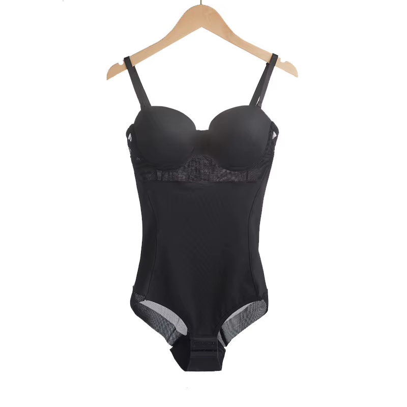 Body Vintage pour femmes, sous-vêtements réglables à armatures, noir, extensible, sans couture, Beig