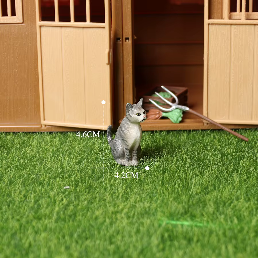 Figurines de chat artisanales peintes à la main, petites statues d'animaux, jouet de collection pour