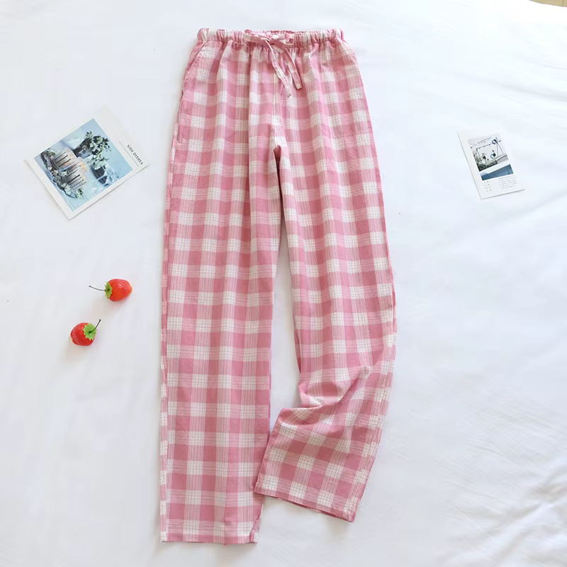 Pantalon de pyjama en gaze de coton pour femmes, Pantalon de maison pour Couples, vêtements de déten