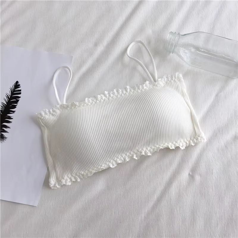 Soutien-gorge tubulaire en coton pour femmes, sous-vêtements à bretelles, beau haut précieux, soutie