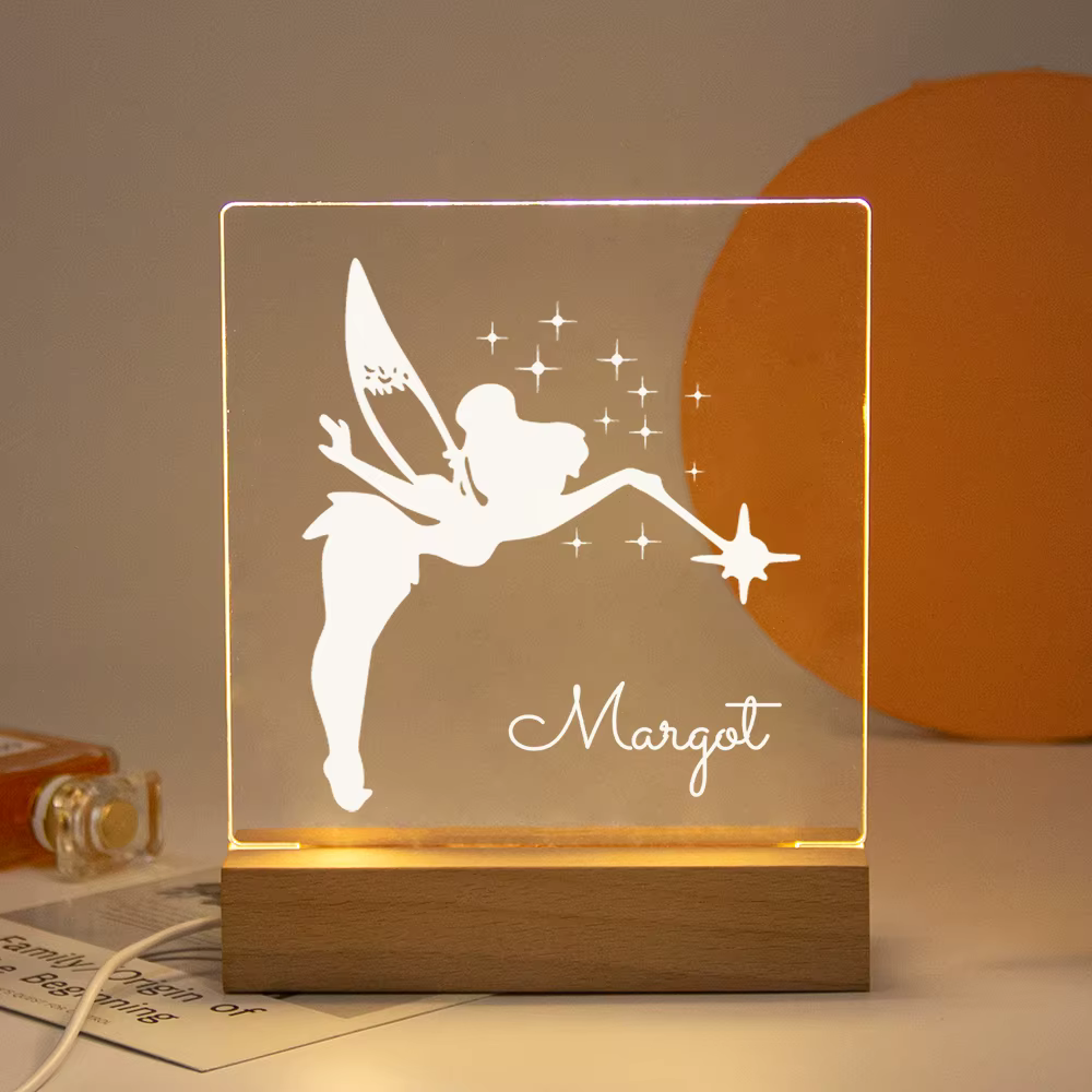 Livraison directe veilleuse personnalisée USB LED nom personnalisé lampe 3D décoration chambre jouet